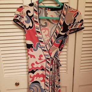 BCBG Cap Sleeve Wrap Dress